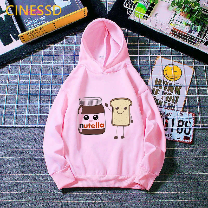 Cute Nutella Cat Cartoon Print Hoody Kids Clothes Funny Sweatshirt For Girls/Boys Harajuku Kawaii Winter Children Clothing Coat