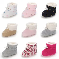 Baby Winter Laarzen Baby Peuter Pasgeboren Leuke Effen Kleur Wol Voor Meisje Jongen Babyschoenen Super Warm Houden Sneeuwveld Booties boot