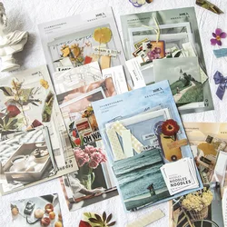 30pcs/lot Memo Pads Material Paper Retro Time collection Junk Journal Scrapbooking Cards Retro Background Decoration Paper