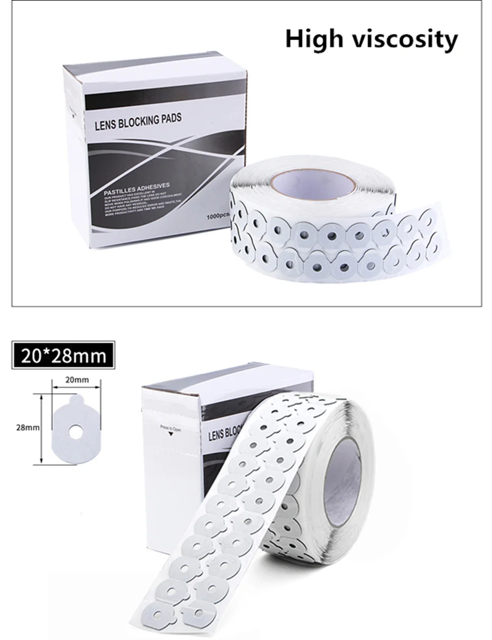 Linsenblockierpads 1000 Stück/Pads Brillen-Klebeband, optisches Klebeband mit hoher Viskosität für die Linsenbearbeitung – Detail 12