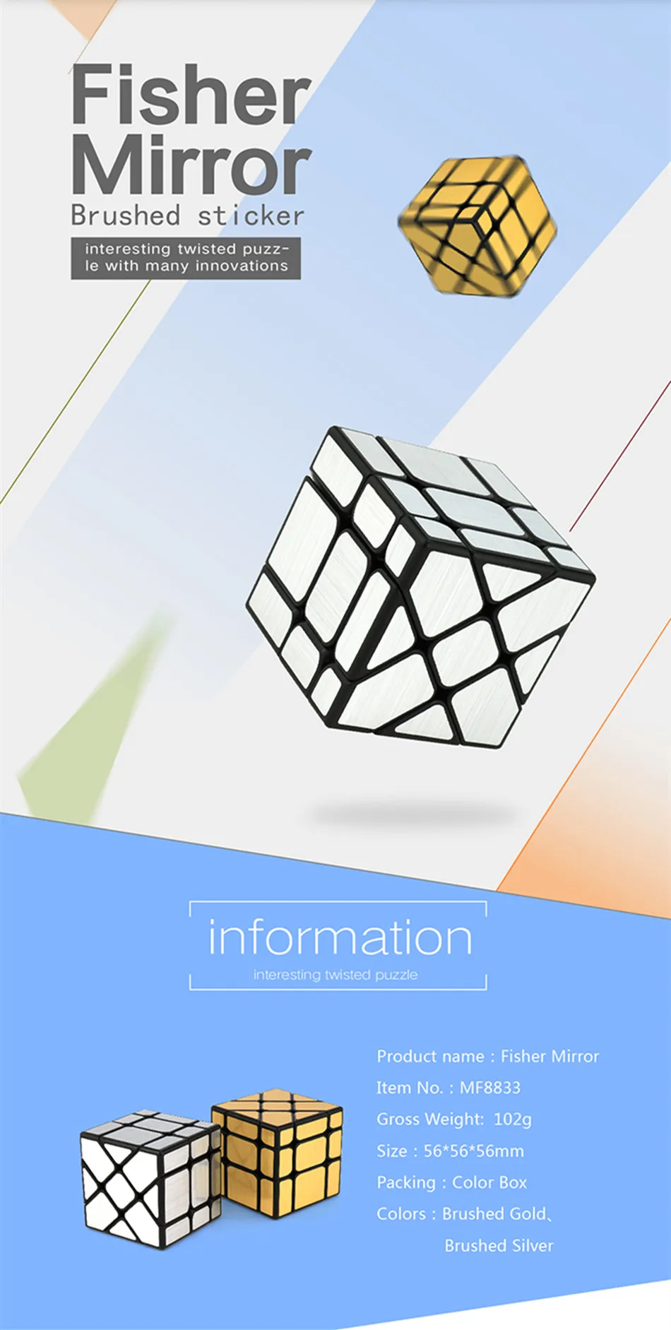 MoYu Mofangjiaoshi Cubing Klassenzimmer 3x3 Fisher Windmühle Spiegel Lustige Twisted 3x3x3 Zauberwürfel Puzzle Spielzeug Kinder Cubo Magico – Detail 1