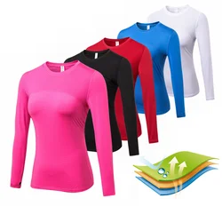 Meias de compressão de mangas compridas para mulheres, Fitness Sportswear, secagem rápida, Running Tops, Body Shaper Tee, Yoga Gym Tee, qualidade qualidade