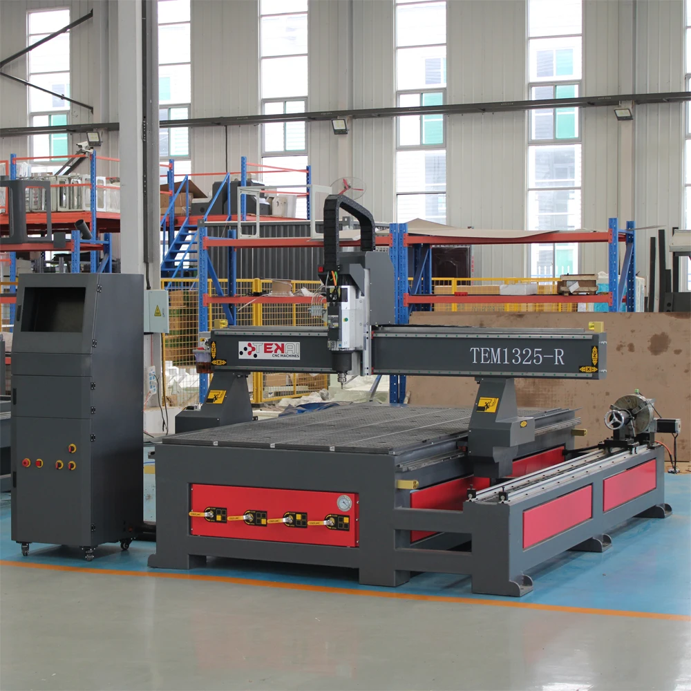 TEM1325-R carpintaria cnc roteador 1325 3d carving machinery fresadora de 4 eixos