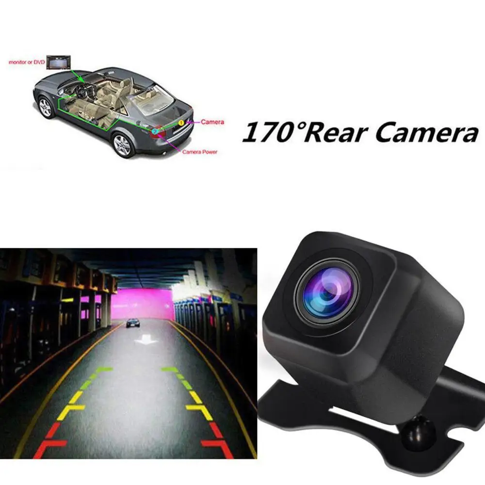 Car Rear View Camera Universal HD Night Vision Backup Parking Reverse Camera Waterproof IP68 170 Wide Angle HD Color Image