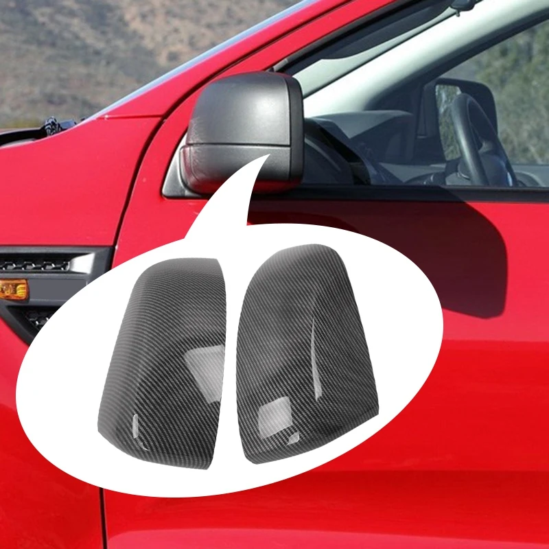 Carbon Fiber Rear View Mirror Housing Cover Cap -Side Door Mirror Cover for Ford Ranger / Everest 2012-2021