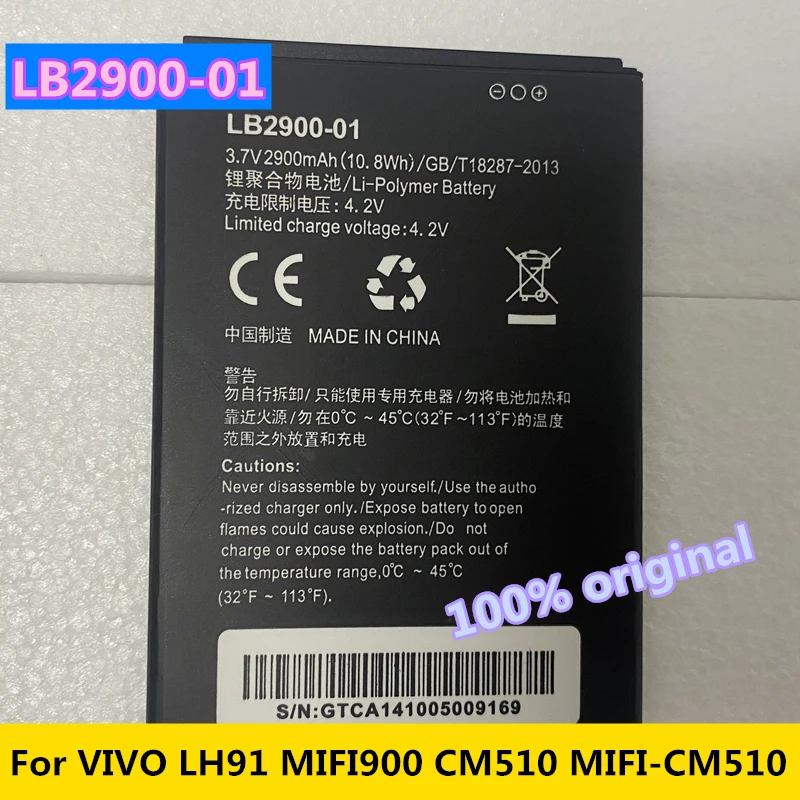 Original 3.7V 2900mAh LB2900-01 Battery for Vivo Pocket Rounter LH91 Mobile Wifi Modem MIFI900 MIFI CM510 MIFI-CM510 Cell Phone