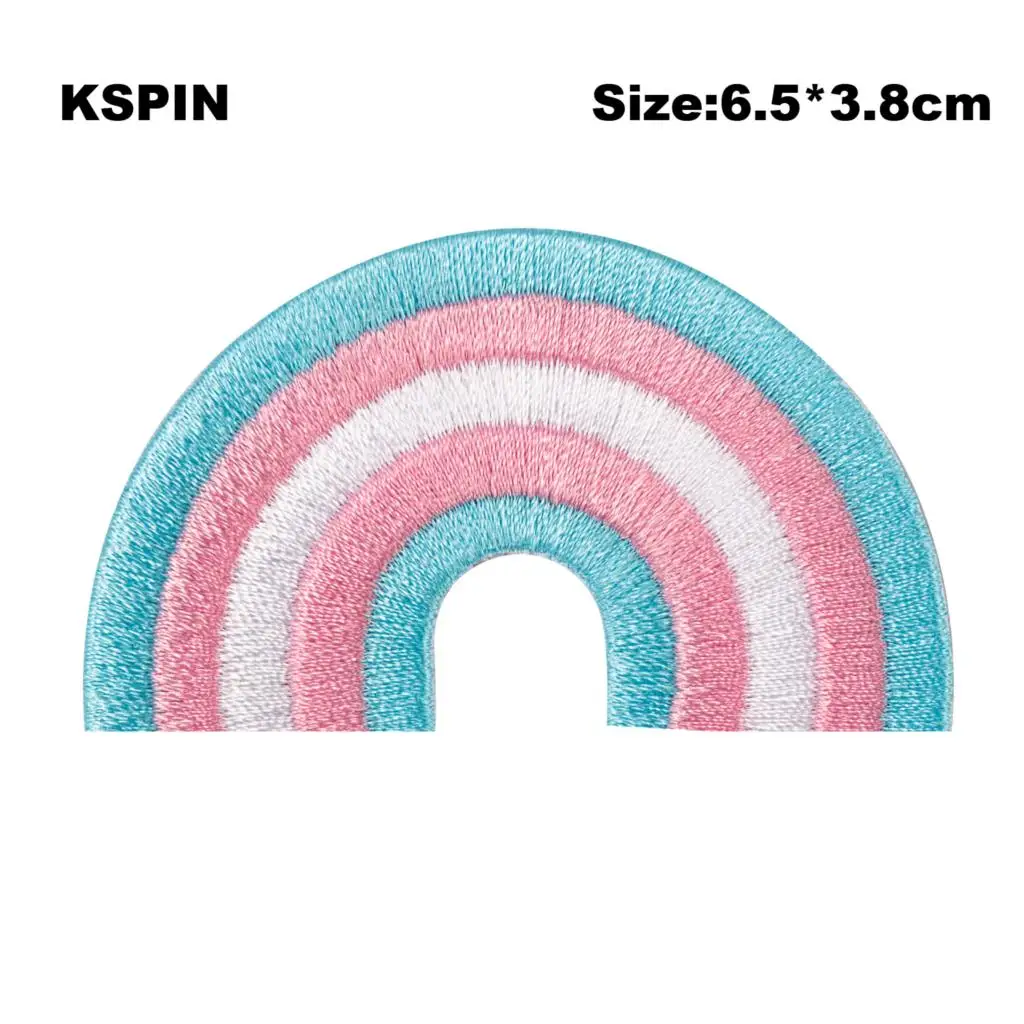 6.5*3.8CM LGBT Rainbow Transgender Bisexual Asexual Nonbinary Pansexual Pride Embroidery Patches Iron on Saw on Badges