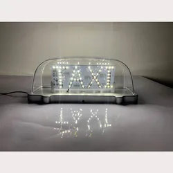 New Car Ceiling Light Transparent Taxi Ceiling Light With 2M Power Cord And Magnetic Base White Blue Light Dual Color Switch