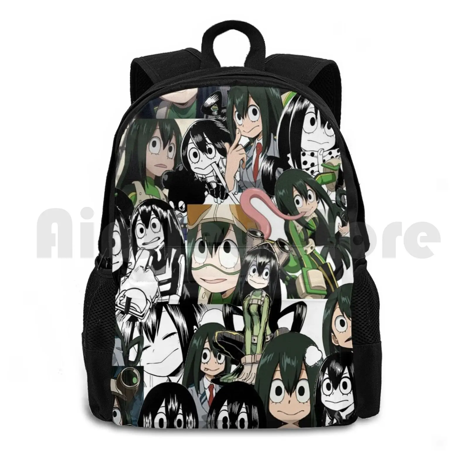 Froppy Collage Outdoor Hiking Backpack Riding Climbing Sports Bag Bnha Boku No Hero Academia Mha Tsuyu Deku Todoroki Toga