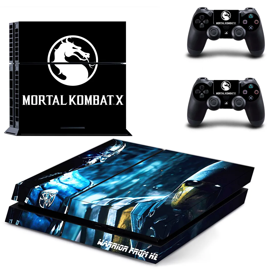 ملصقات لعبة مورتال كومبات PS4 بلاي ستيشن 4 غطاء لاصق الشارات لبلايستيشن 4 PS4 وحدة التحكم ووحدة التحكم جلود الفينيل