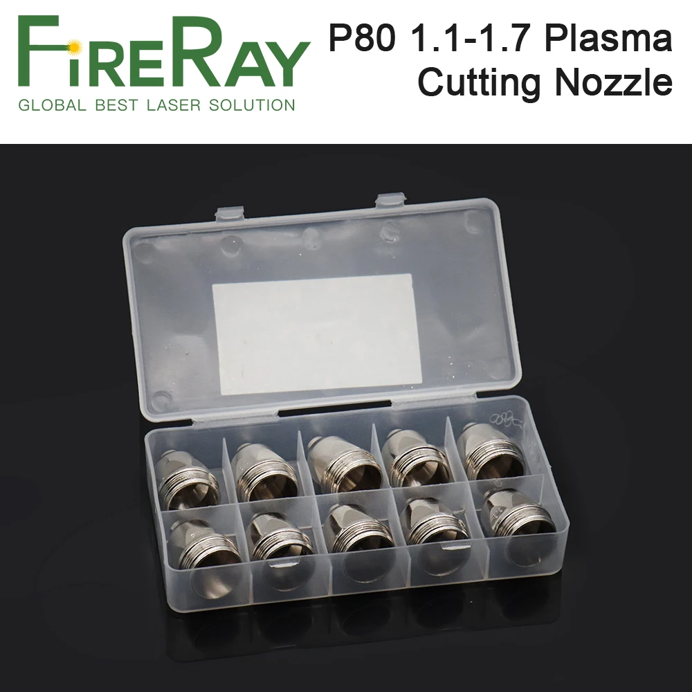 FireRay 10 قطعة P80 فوهة قطع البلازما عيار 1.1 مللي متر 1.3 مللي متر 1.5 مللي متر 1.7 مللي متر لملحقات آلة قطع البلازما