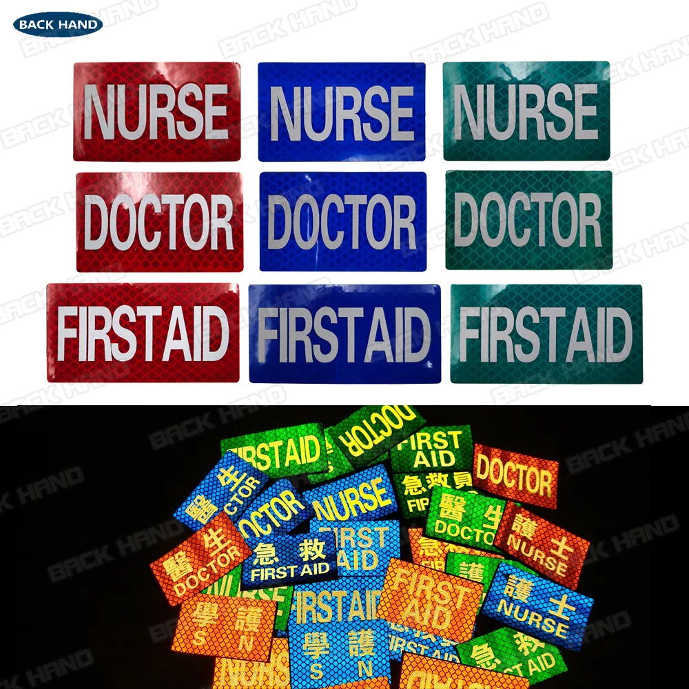 Reflective Patches EMT FIRST AID DOCTOR NURSE Paramedic Patch Tactical Military Patches Combat Emergency Rescue Badges