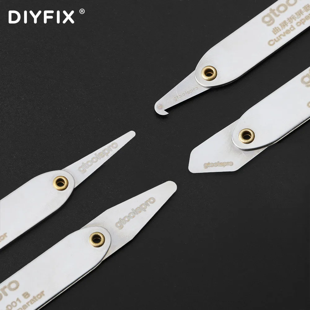 DIYFIX 2 In 1สแตนเลสสตีล Pry การ์ด Ultra บางโทรศัพท์มือถือแท็บเล็ตเปิดโค้งแยกถอดชิ้นส่วนซ่อมเครื่องมือ