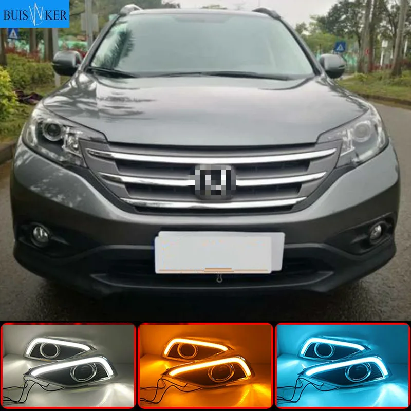 

1Pair Car LED DRL Daytime Running Lights Fog Lamp Case For Honda CR-V CRV 2012-2014 with Turning signal Day Light