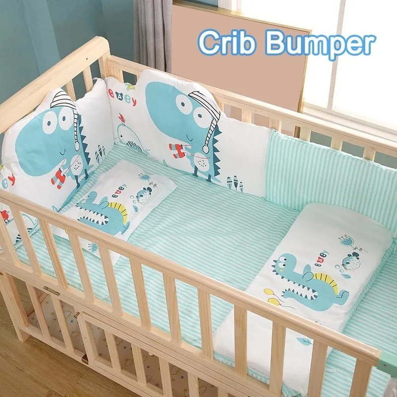 Babyinner 5 Teile/satz Baby Bett Stoßstange Baumwolle Krippe Zaun Cartoon Neugeborenen Kinderbett Schutz Kissen Bettwäsche Set Baby Zimmer Dekor