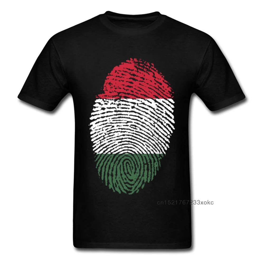 Fashion Hungary Flag Fingerprint T-shirt Men T Shirt Striped Tshirt Hip Hop Tops Cotton Tees Short Sleeve Clothing Summer