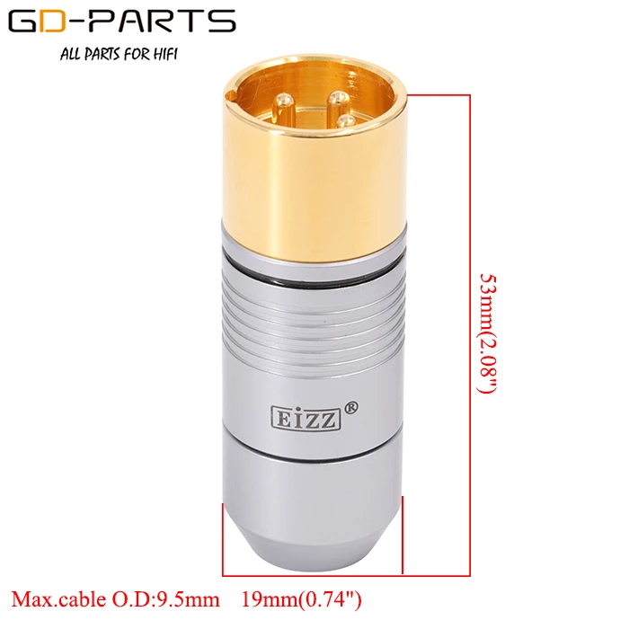 EIZZ Tellurium Copper 3-Pin Male Female XLR Connector MIC Snake