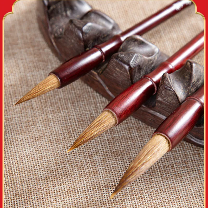 

Weasel Hair Chinese Painting Writing Brush Set Beginner Official & Regular Script Calligraphy Handwriting Practice Craft Supply