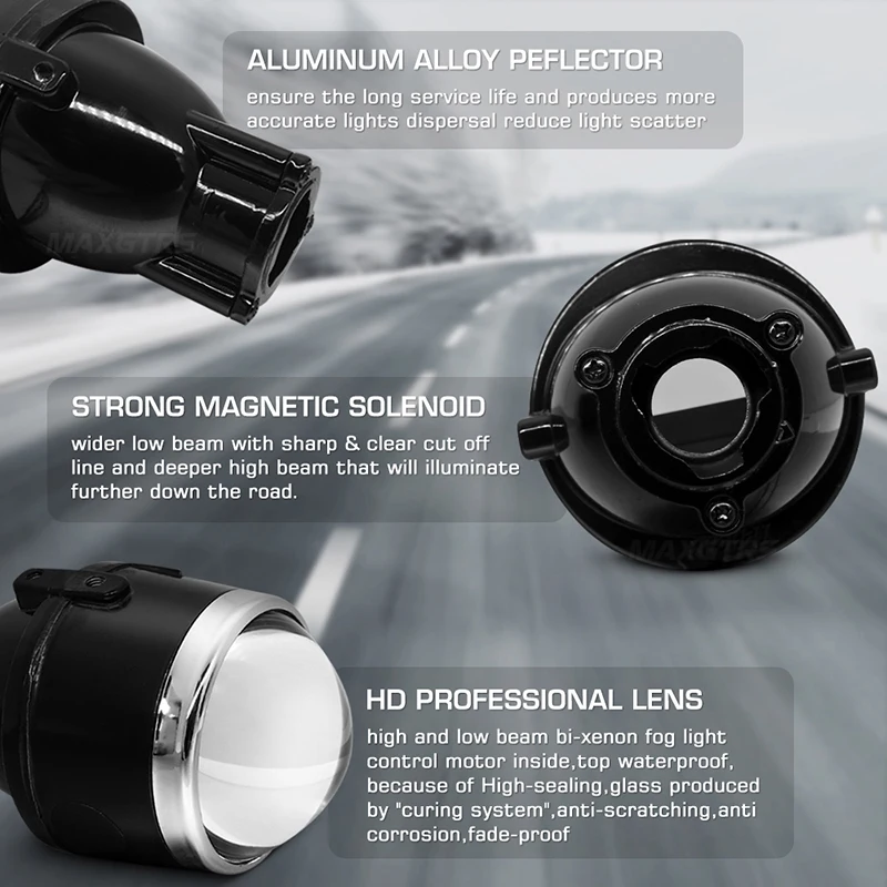 2x uniwersalny HID bi-ksenonowe projektor świateł przeciwmgielnych obiektyw światła drogowe modernizacja dla Ford Honda CRV Fit Subaru Renualt Suzuki Swift — zdjęcie 4