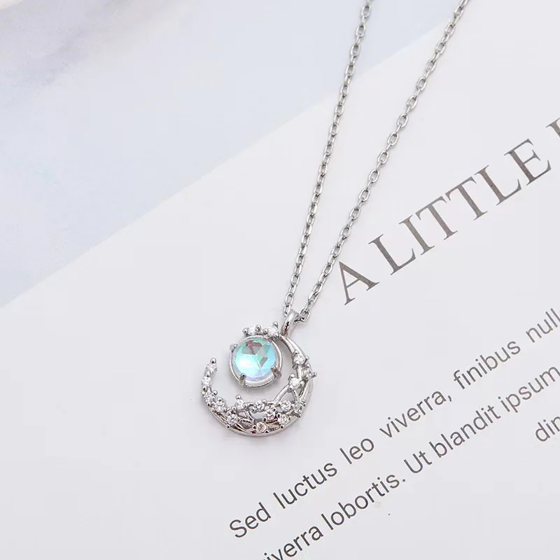 Fashion Jewelry Star Moon Necklace For Women Charm Clavicle Chain Choker Sparkling Classic Necklace Delicate Decoration