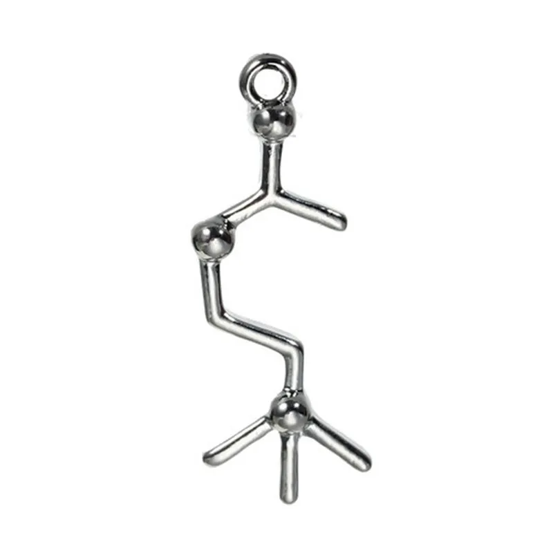 DoreenBeads Mode Metall Molekül Chemie Wissenschaft Charms Serotonin Silber Farbe Anhänger DIY Halskette Schmuck Geschenk, 10PCs – Detail 5
