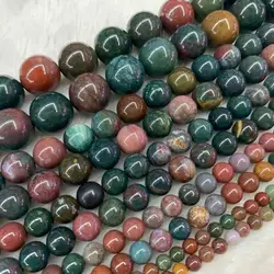 natural bloodstone/ heliotrope beads natural stone beads DIY loose beads for jewelry making strand 15