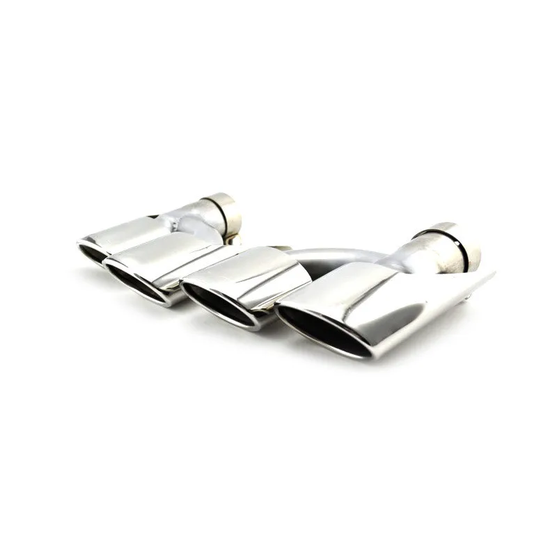 One Pair Muffler Tip Exhaust Pipe Muffler Nozzles For M-ercedes B-enz W164 ML300 ML350 ML500 Silver H Model Exhaust End Tip