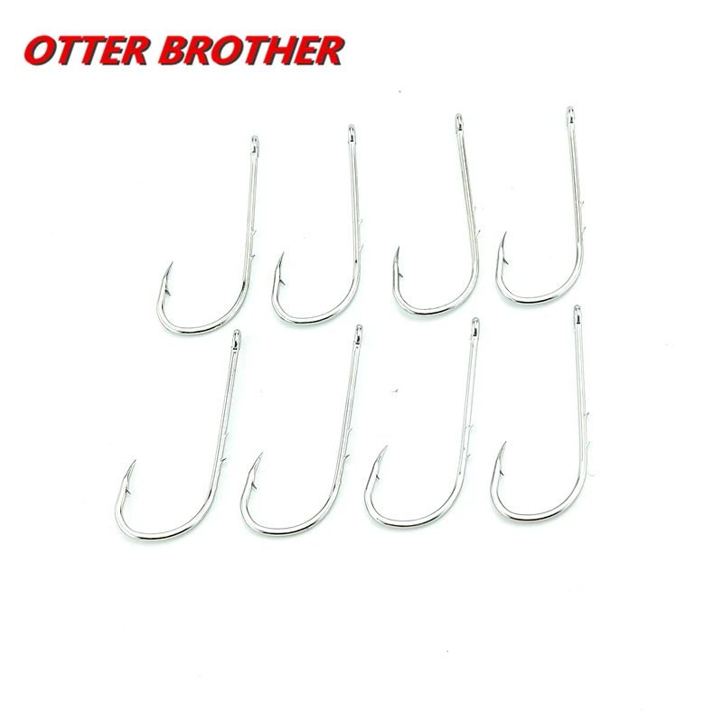 High Carbon Steel Fish Hook Barbed 10PCS 1#-5/0 Fishing Hooks Baitholder Worm Pond Jig Big Hook Sliced Shank Accessories Pesca