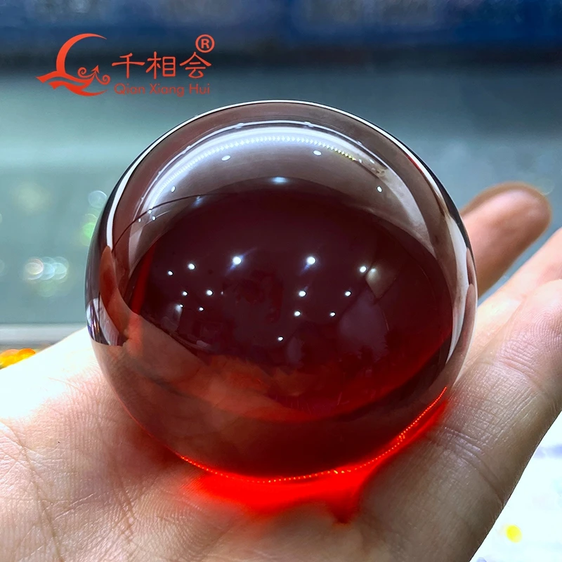 55mm colore rosso arancio forma sfera/forma palla pietra cz pietra cubica zirconia pietra preziosa senza foro