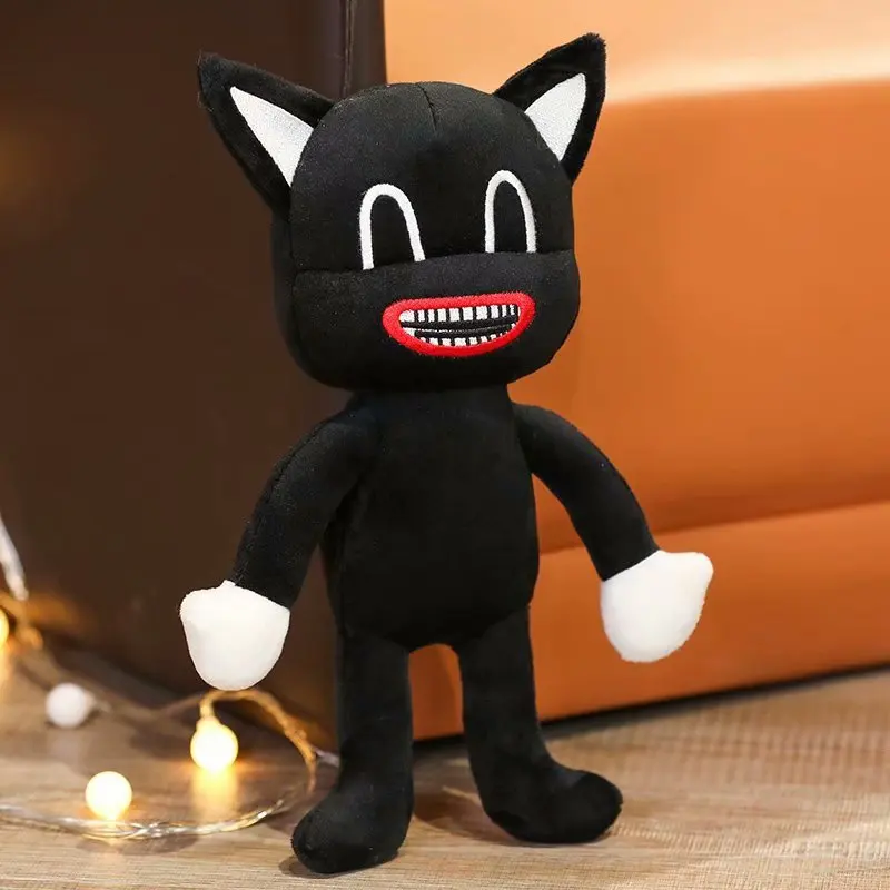 37cm Siren Head Stuffed Animals Doll Kawai Sirenhead Anime Plushie Black Printed Cartoon Cat Plush Toys for Boys Birthday Gifts