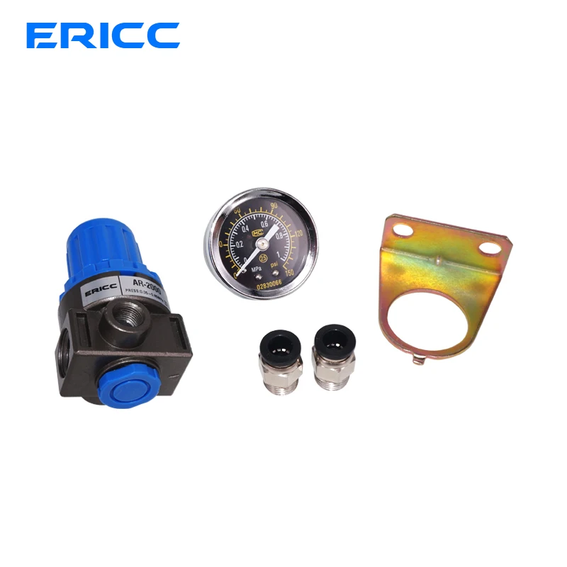 High quality AR2000 G1/4''Pneumatic Mini Air Pressure Relief Control Compressor Regulator Treatment Units Valve Gauge Fitting