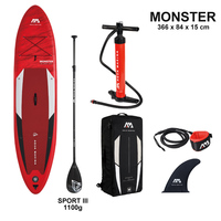 AQUA MARINA NEW SUP 366*84*15cm inflatable surfboard stand up paddle board MONSTER surf water sport board boat dinghy raft