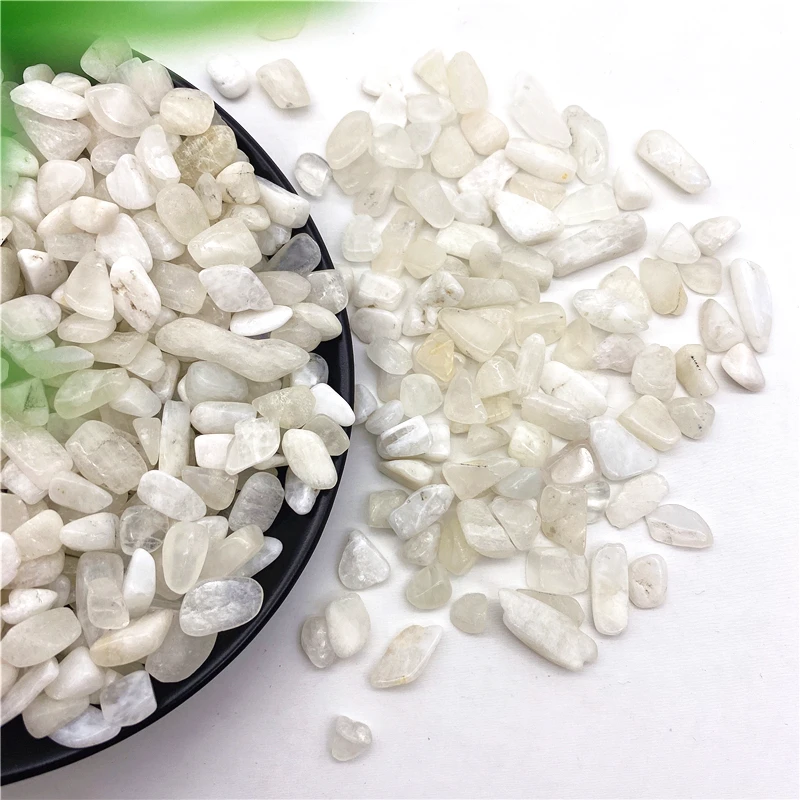 50g Natural White Moonstone Gravel Stones Crystal Rock Quartz Mineral Specimen Fish Tank Flowerpot Home Decoration