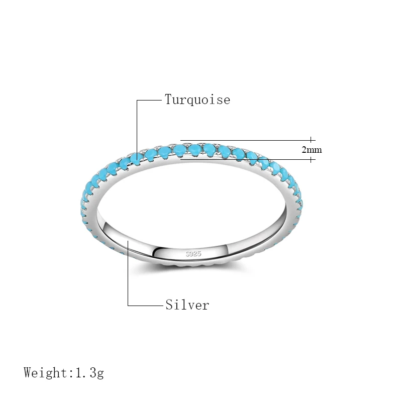 Women's Kinel Tibetan Silver Turquoise Charm Stackable Ring