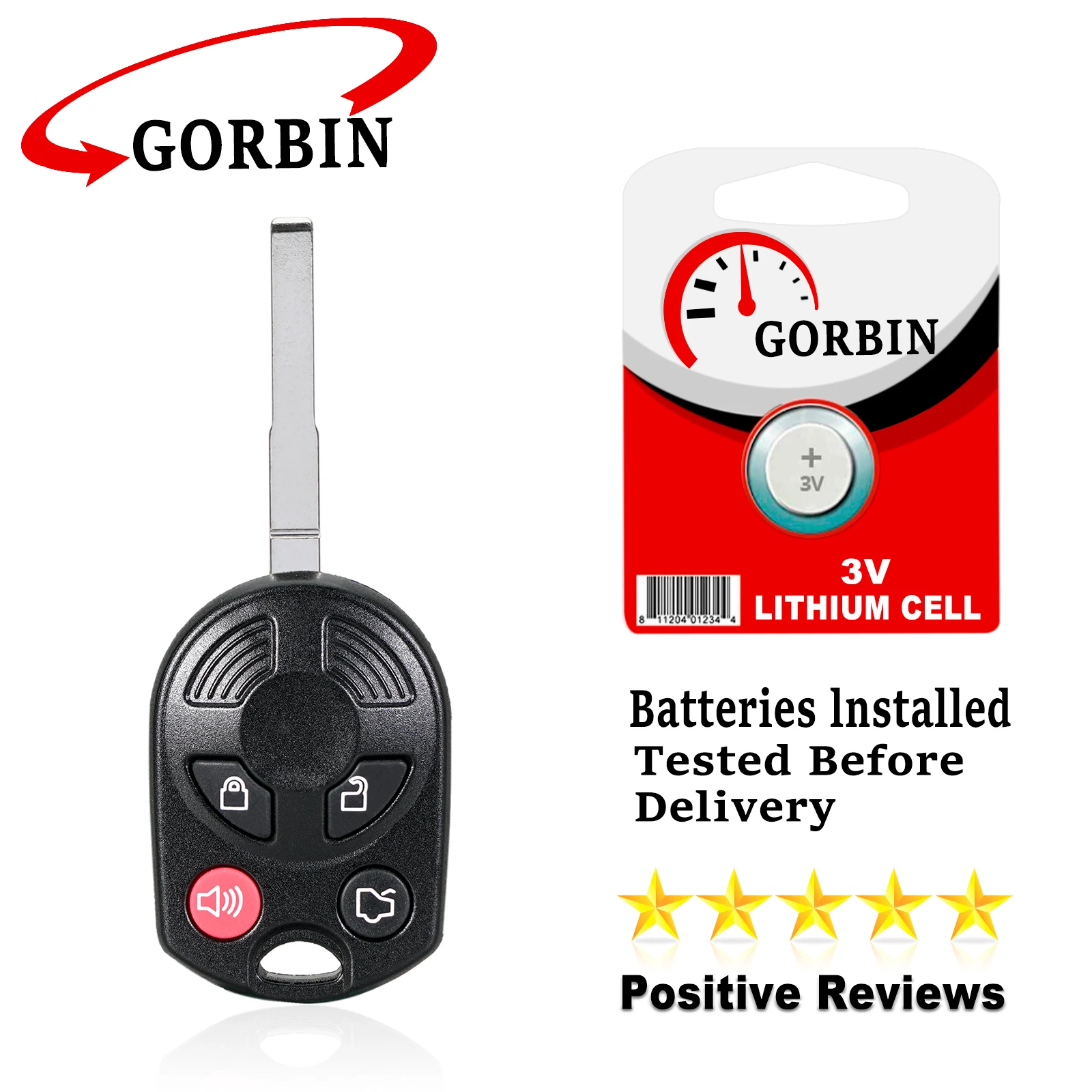 

GORBIN OUCD6000022 Remote Key for Ford Escape Fiesta Transit Connect 2014 2015 2016 Car Key 315Mhz 4D63 Chip 80bit