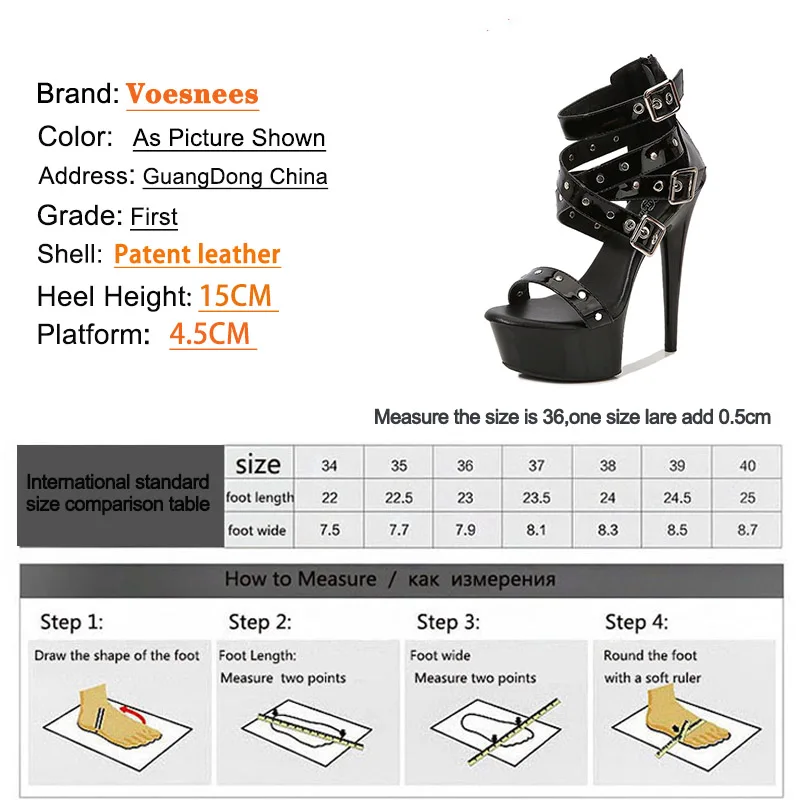 2021 Summer New Women Sexy Platform High Heels 15CM Pole Dancing Rivet Sandals Ankle Strap Cover Heel Exotic Zipper Dancer Shoes