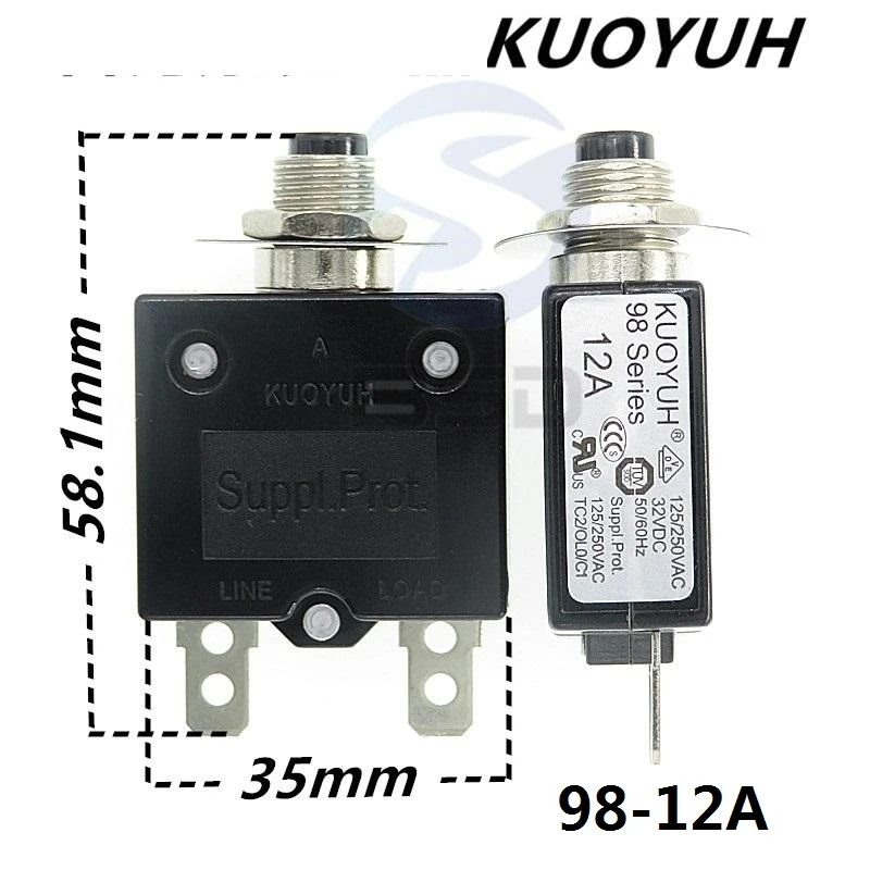 

Circuit Breakers KUOYUH 98 Series 12A Overcurrent Protector Overload Switch