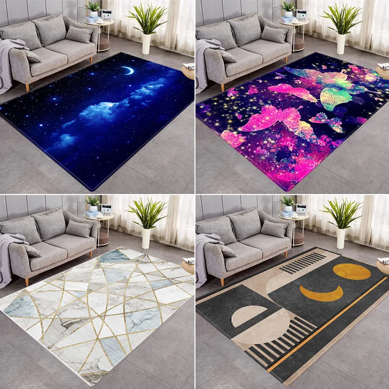 

3D Printed Carpets for Living Room Bedroom Decoration Rug Parlor Tea Table Mat Kids Room play Area Rug Soft Flannel Large Carpet