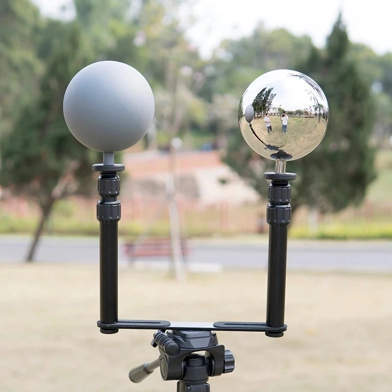 Reflector de cámara profesional de 12,6 cm, esfera hueca de acero inoxidable, bola cromada VFX