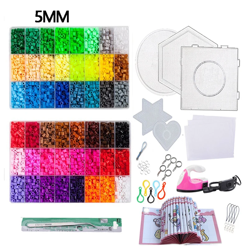 Fuse Kralen 72 Kleuren 2.6Mm Volwassenen Hama Kralen Complete Kit Puzzel Speelgoed 24/48 Kleuren 5Mm Strijkkralen Perler Kralen Voor Kinderen