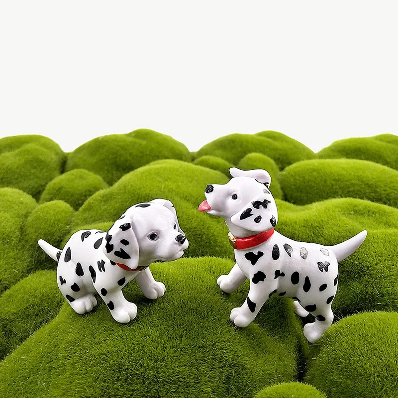 6pcs Dalmatian Puppy Spot Dog Figurine Cartoon Animal Model Home Decor Miniature Fairy Garden Decoration DIY Accessories Modern