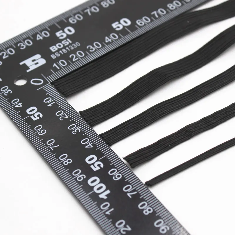 1 rolle Elastische Band Weiß Schwarz Nylon Gummi Band Kabel Geflecht Starken Seil Garment Nähen Zubehör DIY Maske Handwerk 3/6/ 8/10/12mm – Detail 12