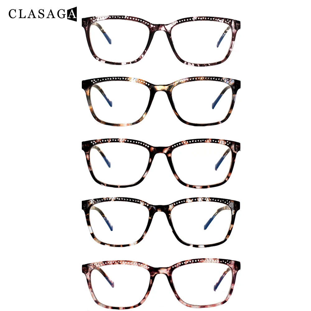 

CLASAGA 5 Pack New Hollow Design Blue Light Blocking Computer Glasses Men and Women Ant-UV HD Reader Diopter +1.0+2.0+3.0+4.0