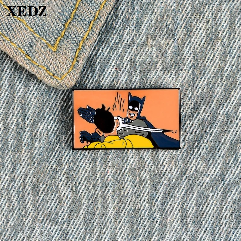 XEDZ mask assassin enamel pin killer movie scene western adventure cape masked man badge logo punk clothes button brooch jewelry