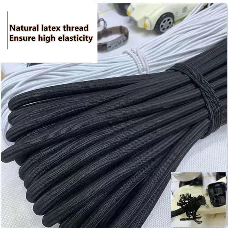 Round Elastic Bungee Cord, Sports Rope, Shoelace Mosquito Net, Sewing Accessories, Recliner Rubber Band 8/10/12mm