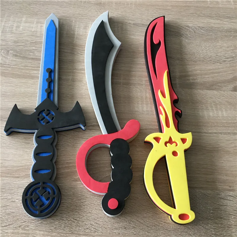 Espada de Anime EVA para niños, Arma de autodefensa, Cosplay de espuma pirata, Escudo de espada para fiesta de Halloween, accesorios de PU para regalos