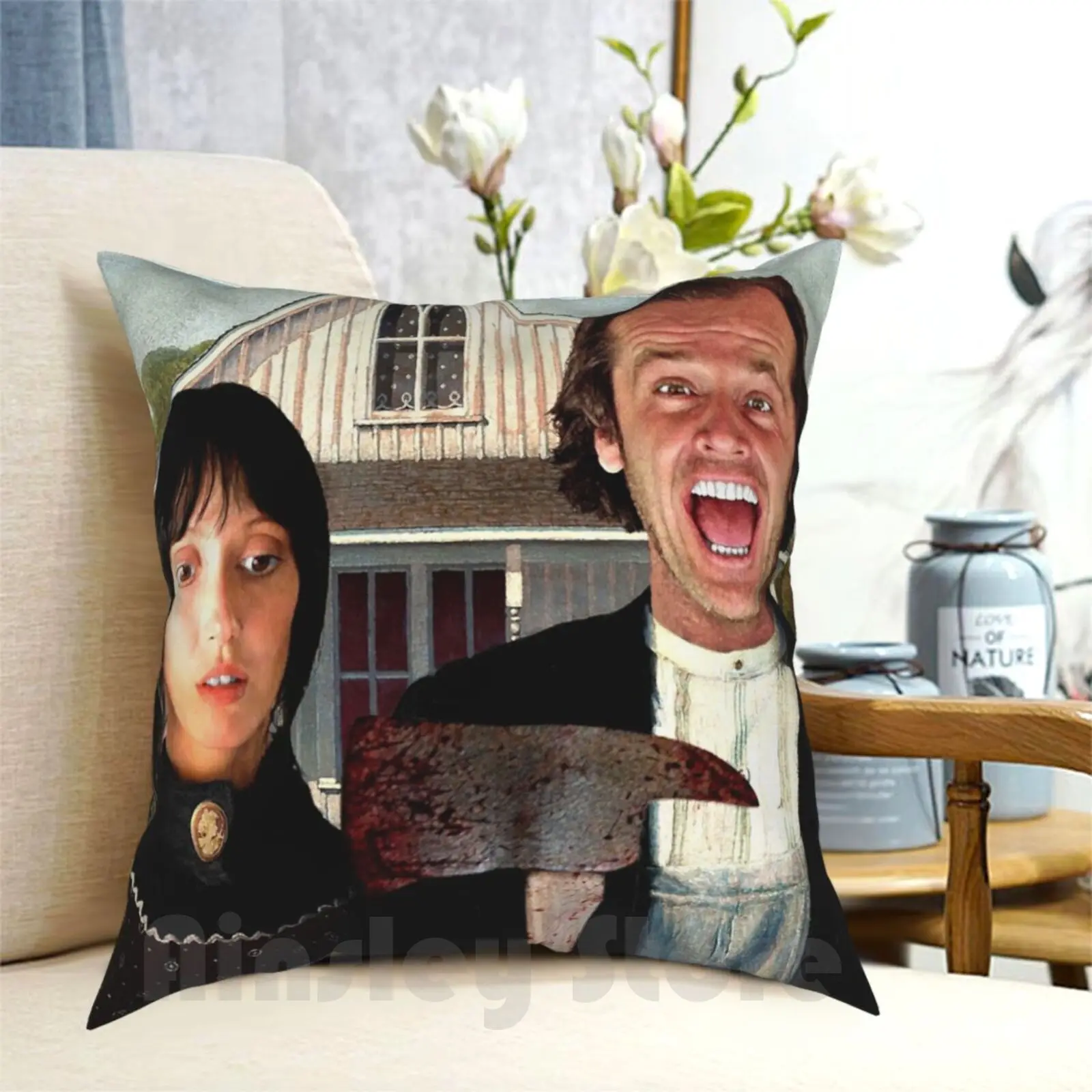 The Shining-American Gothic Colour Pillow Case Printed Home Soft Throw Pillow The Shining American Gothic Jack Nicholson