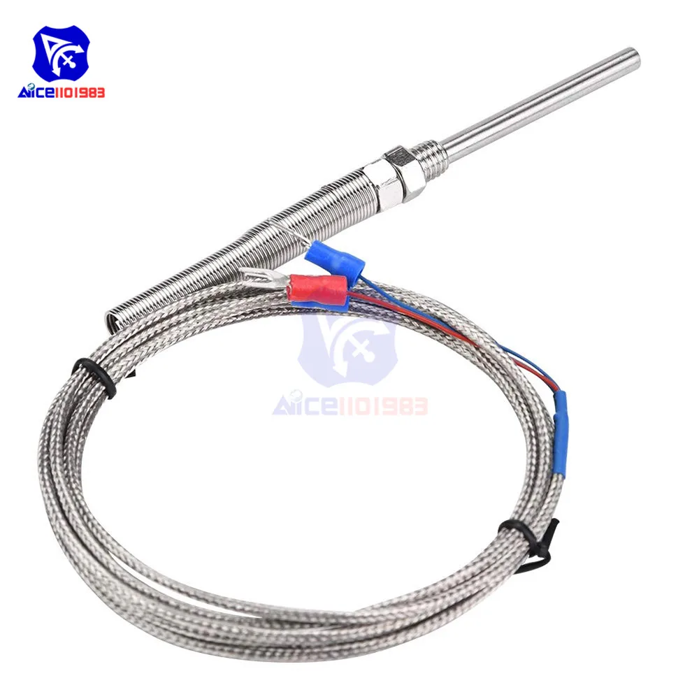 PT100 Thermoelement Mit M8-Gewinde – 50 Mm Sonde, 5 M Kabel, 0-400 °C – Präzise Temperaturmessung Für Industrie & Hobby