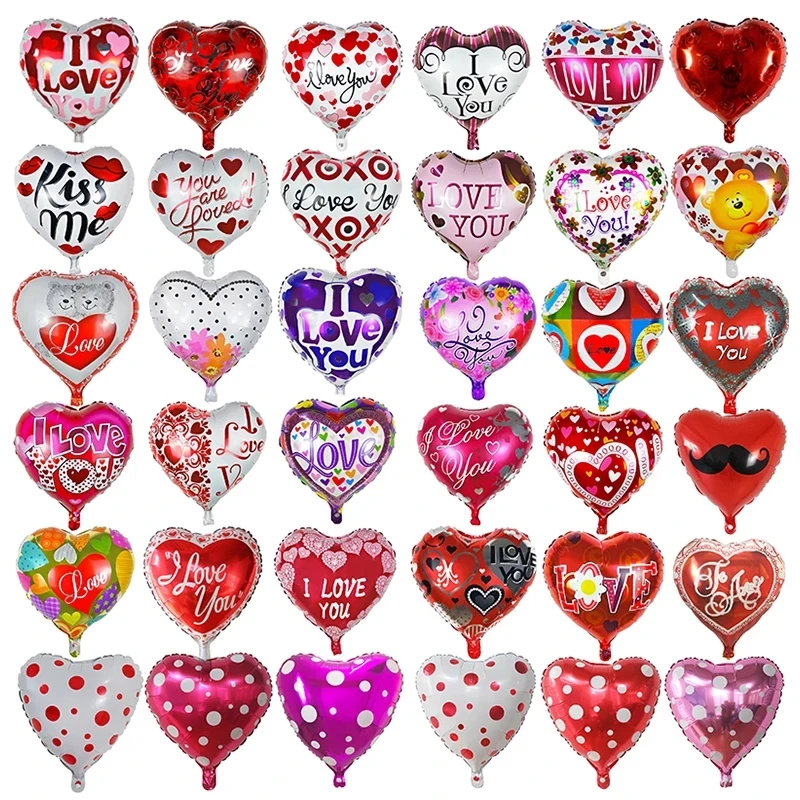 10pcs Love Heart Wedding Balloons Valentines Day Anniversary Party Decoration Inflatable I Love You Helium Balloon Gift Globos