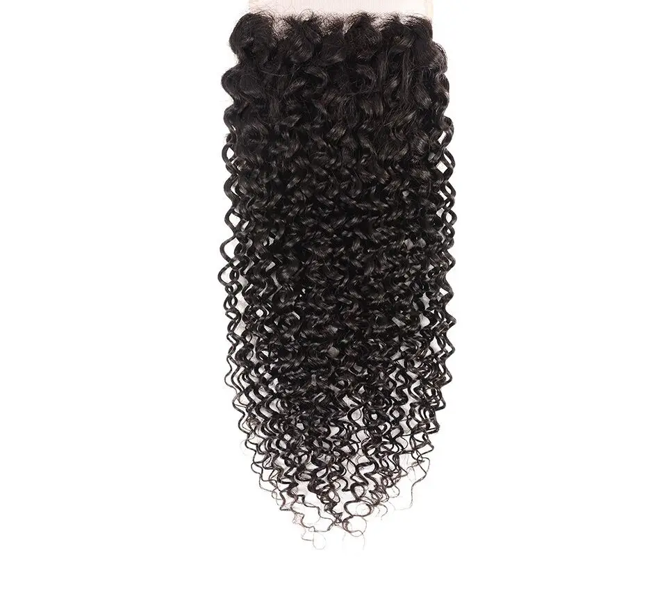 Missanna-Kinky Curly Bundles, 100% Cabelo Humano, Grosso, Cor Preto Natural, Remy, Fecho, Brasileiro, 4x4, 5x5, 6x6, 26 ", 28", 30"